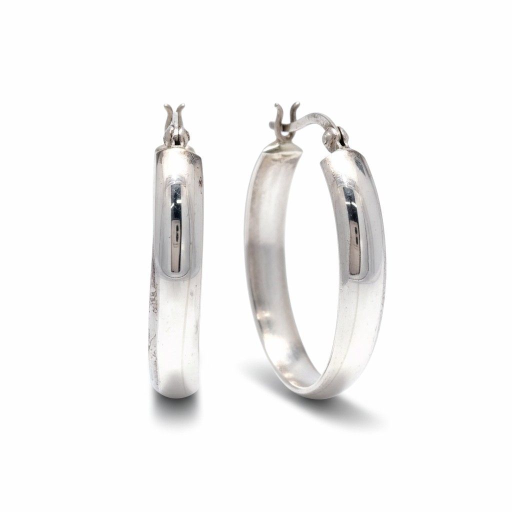 Sterling Silver 5 x 30mm Twist Oval Hoops