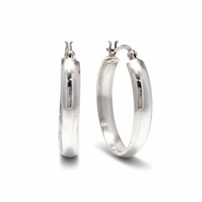 Sterling Silver 5 x 30mm Twist Oval Hoops