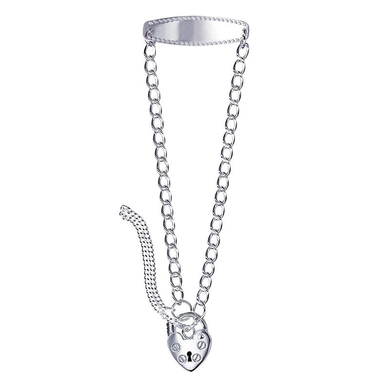Sterling Silver Oval Curb ID Bracelet