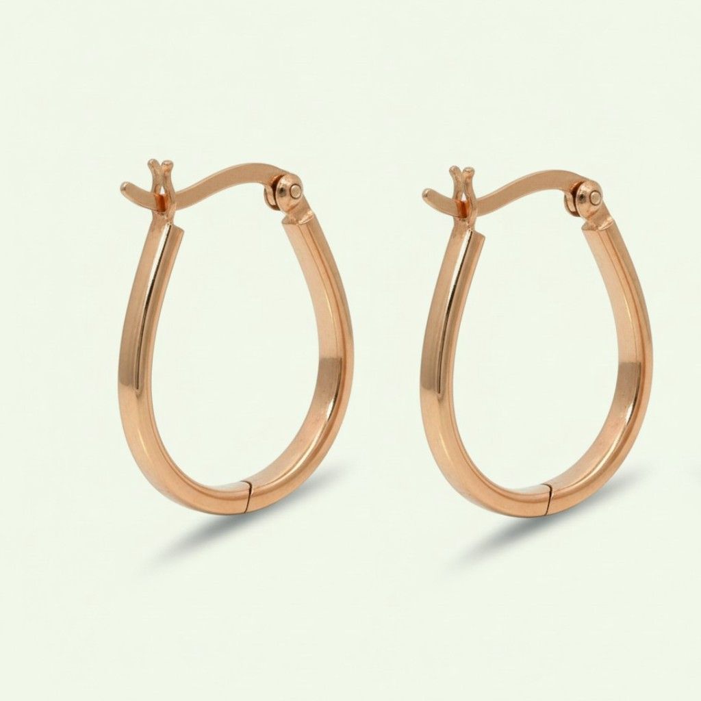 Sterling Silver & RGP 4 x 20mm Oval Hoops Sterling Silver & RGP 4 x 20mm Oval Hoops