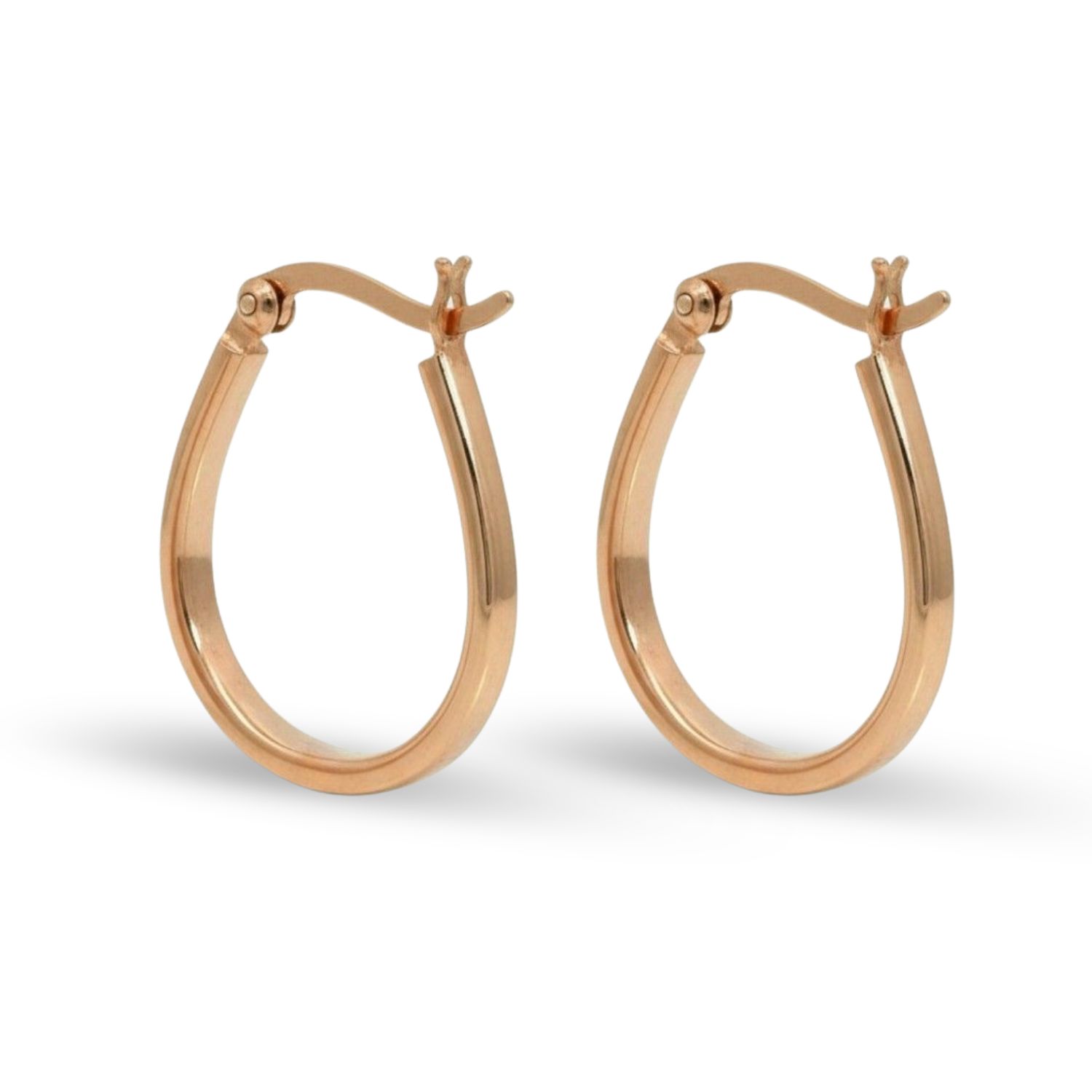 Gold on Sterling Silver 20mm Oval Hoop Earrings