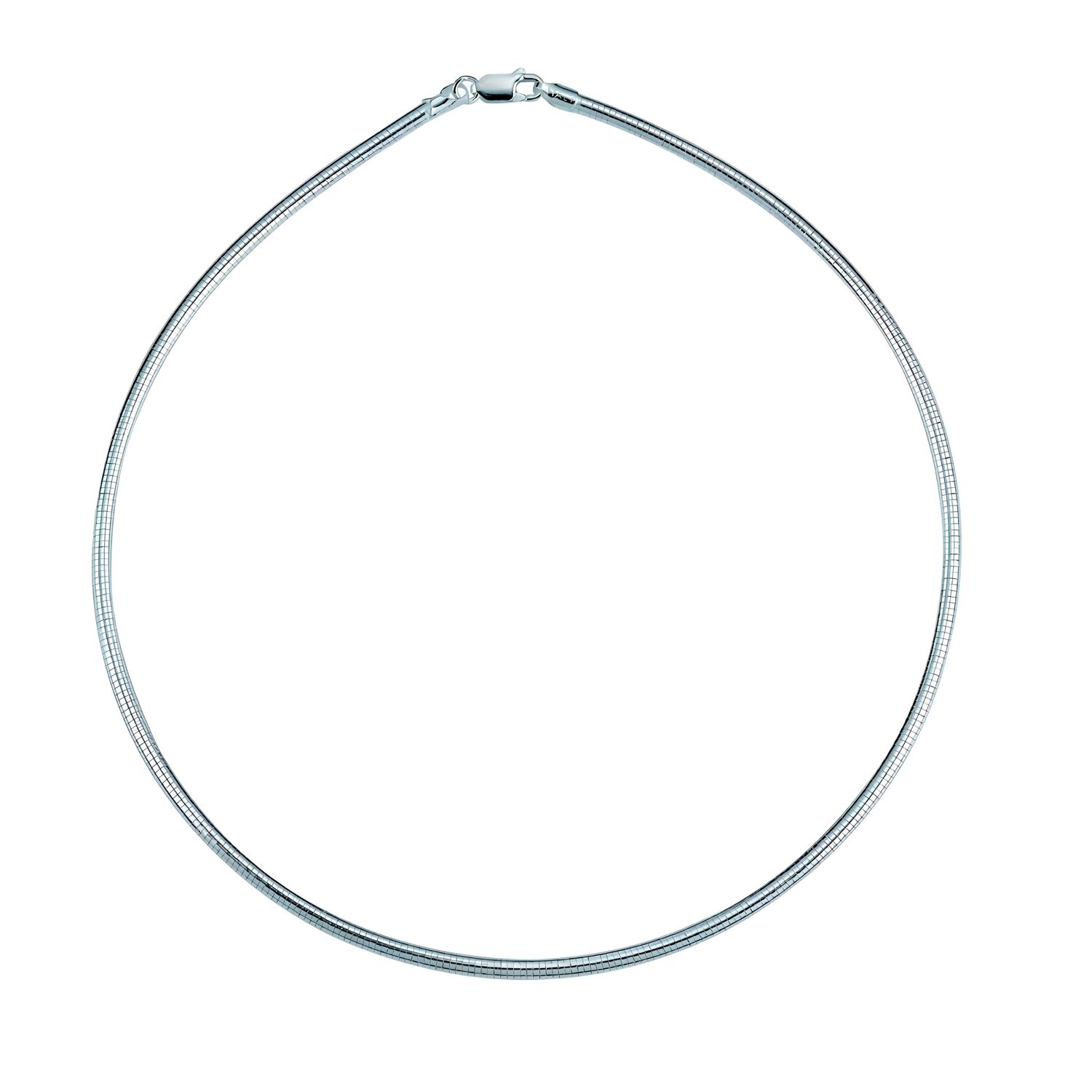 Sterling Silver Italian Round Omega Necklace