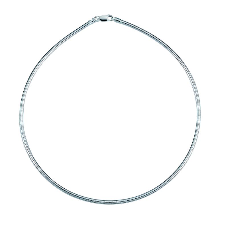 Sterling Silver Italian Round Omega Necklace