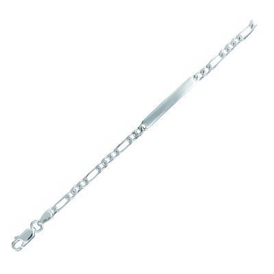 Sterling Silver Figaro ID Bracelet