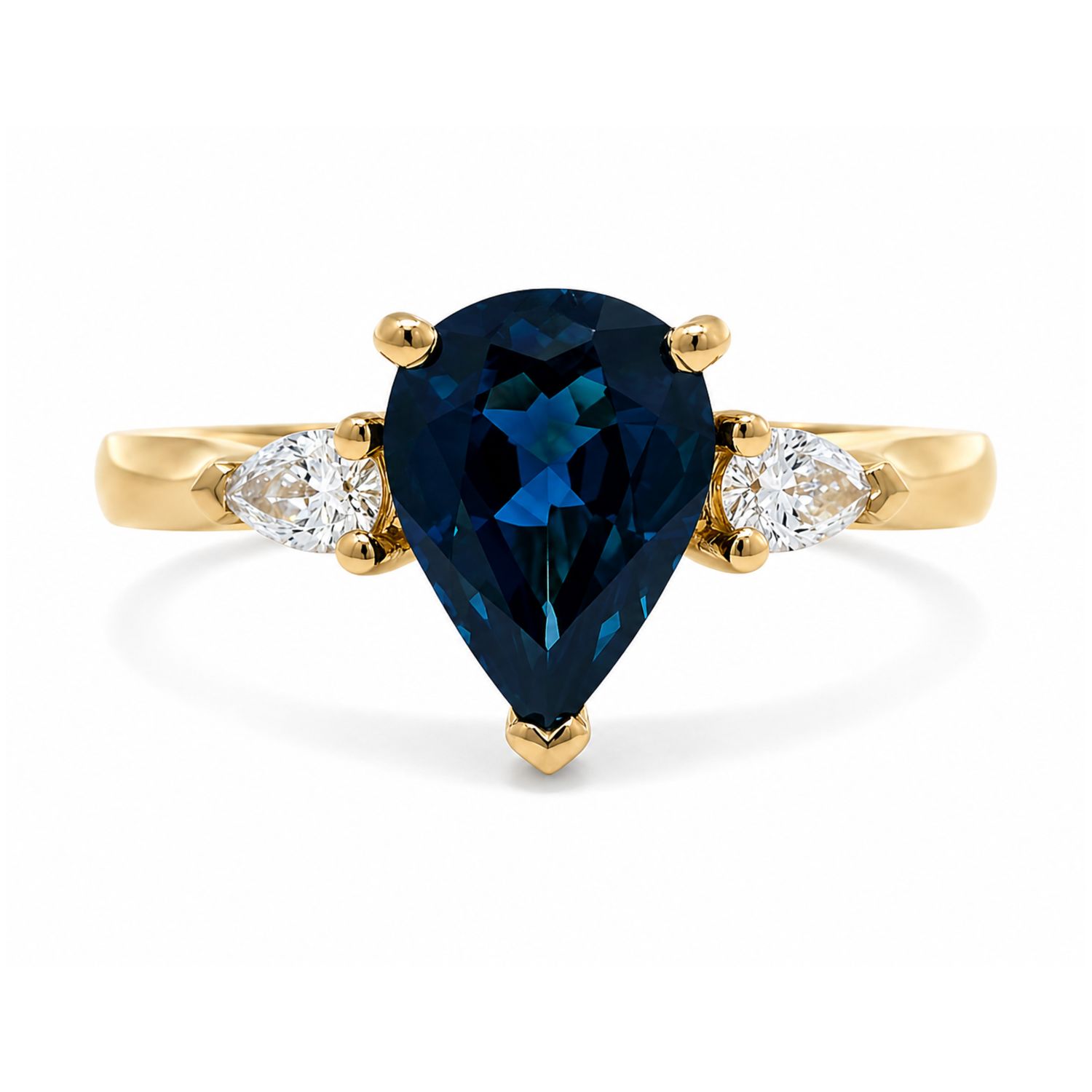 18ct Sapphire & Diamond Pear Cut Ring
