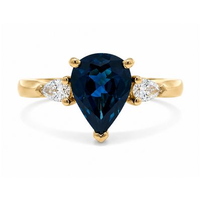 18ct Sapphire & Diamond Pear Cut Ring