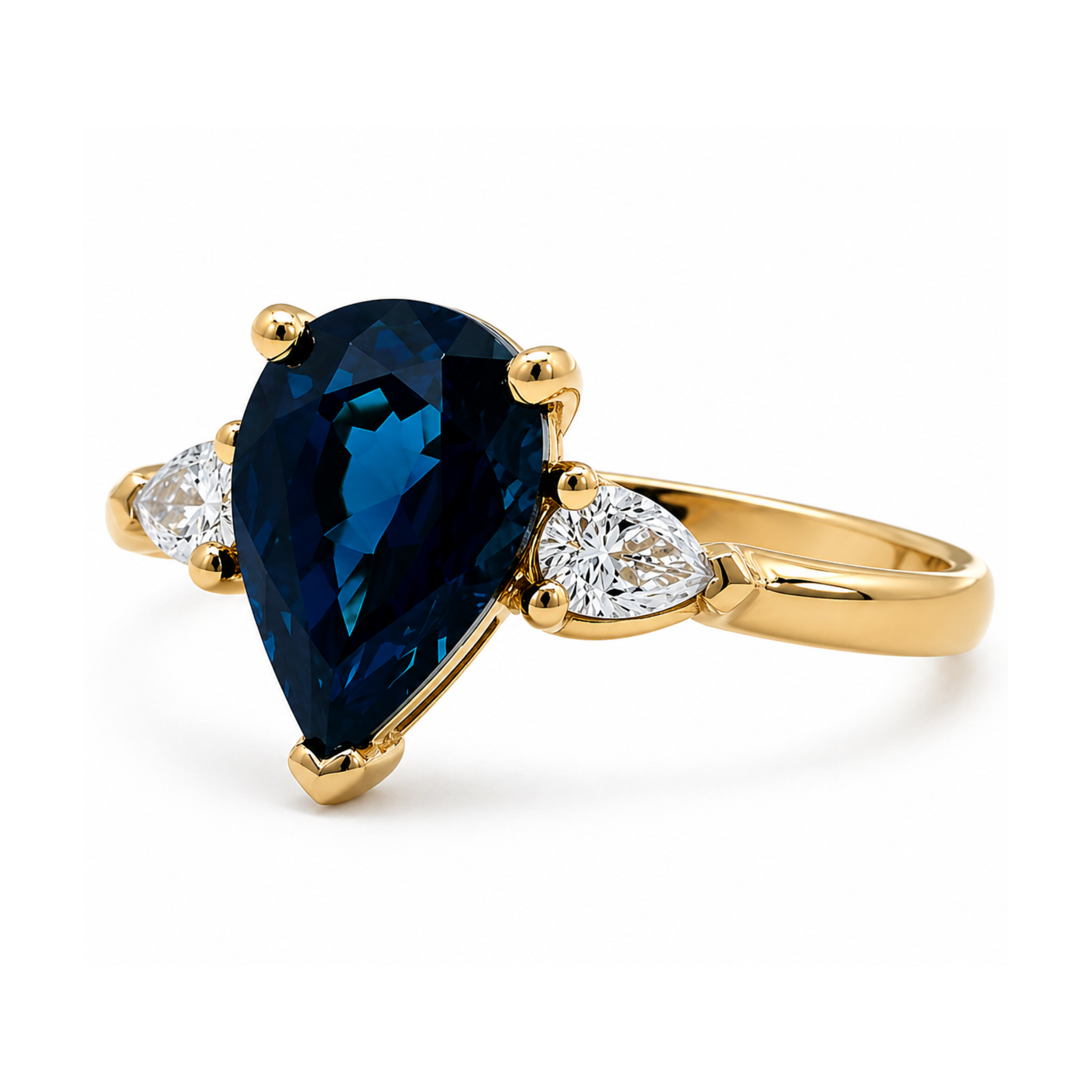 18ct Sapphire & Diamond Pear Cut Ring
