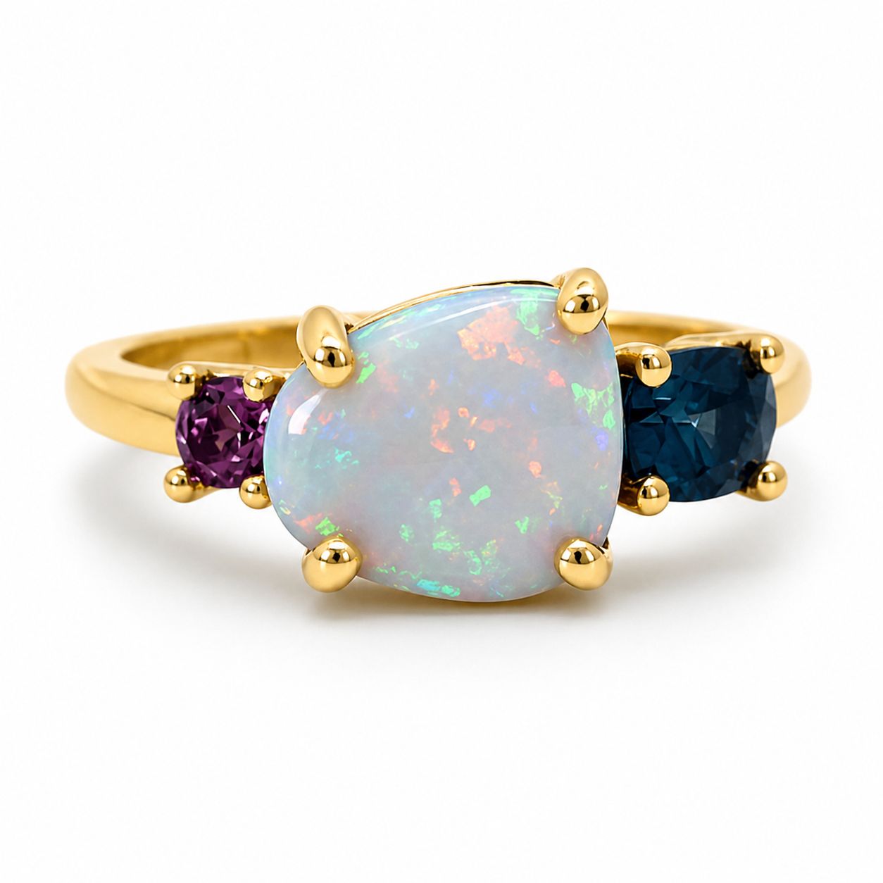 9ct Opal Sapphire & Pink Tourmaline Ring