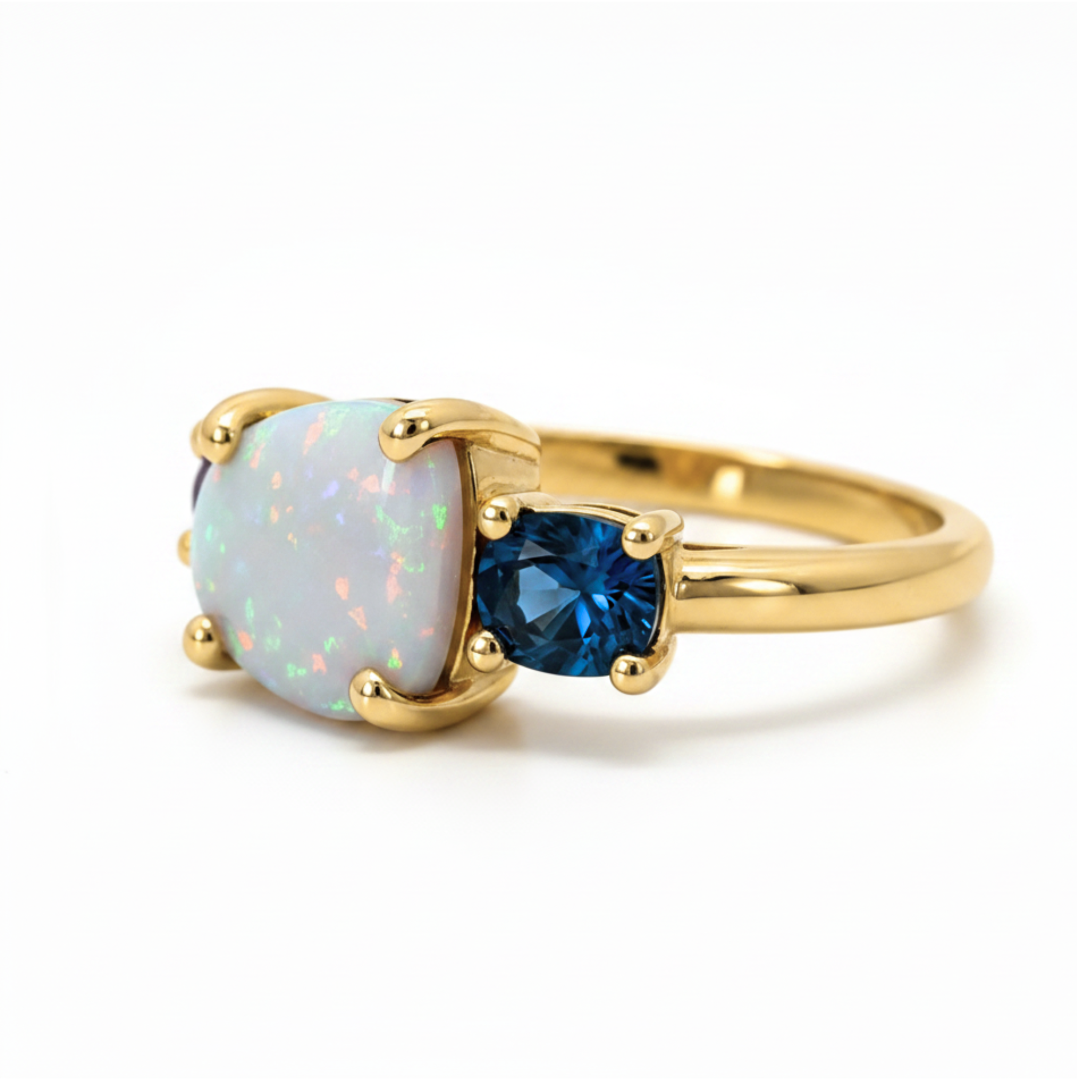 9ct Opal Sapphire & Pink Tourmaline Ring