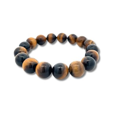 Tiger's Eye Beaded Bracelet 12mm Beads Tiger's Eye Beaded Bracelet 12mm Beads
