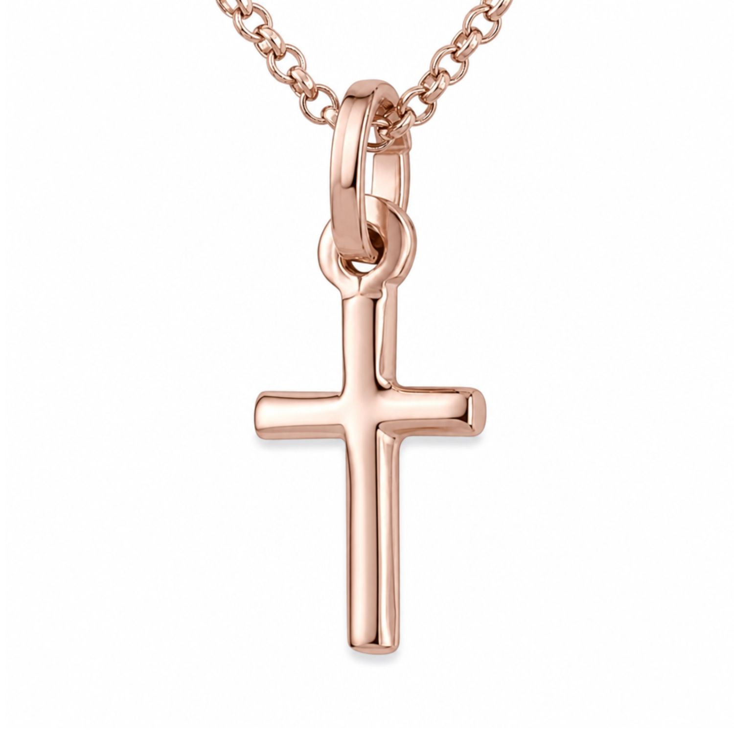 9ct Rose Gold Petite Cross Pendant
