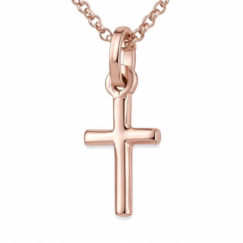 9ct Rose Gold Petite Cross Pendant 9ct Rose Gold Petite Cross Pendant