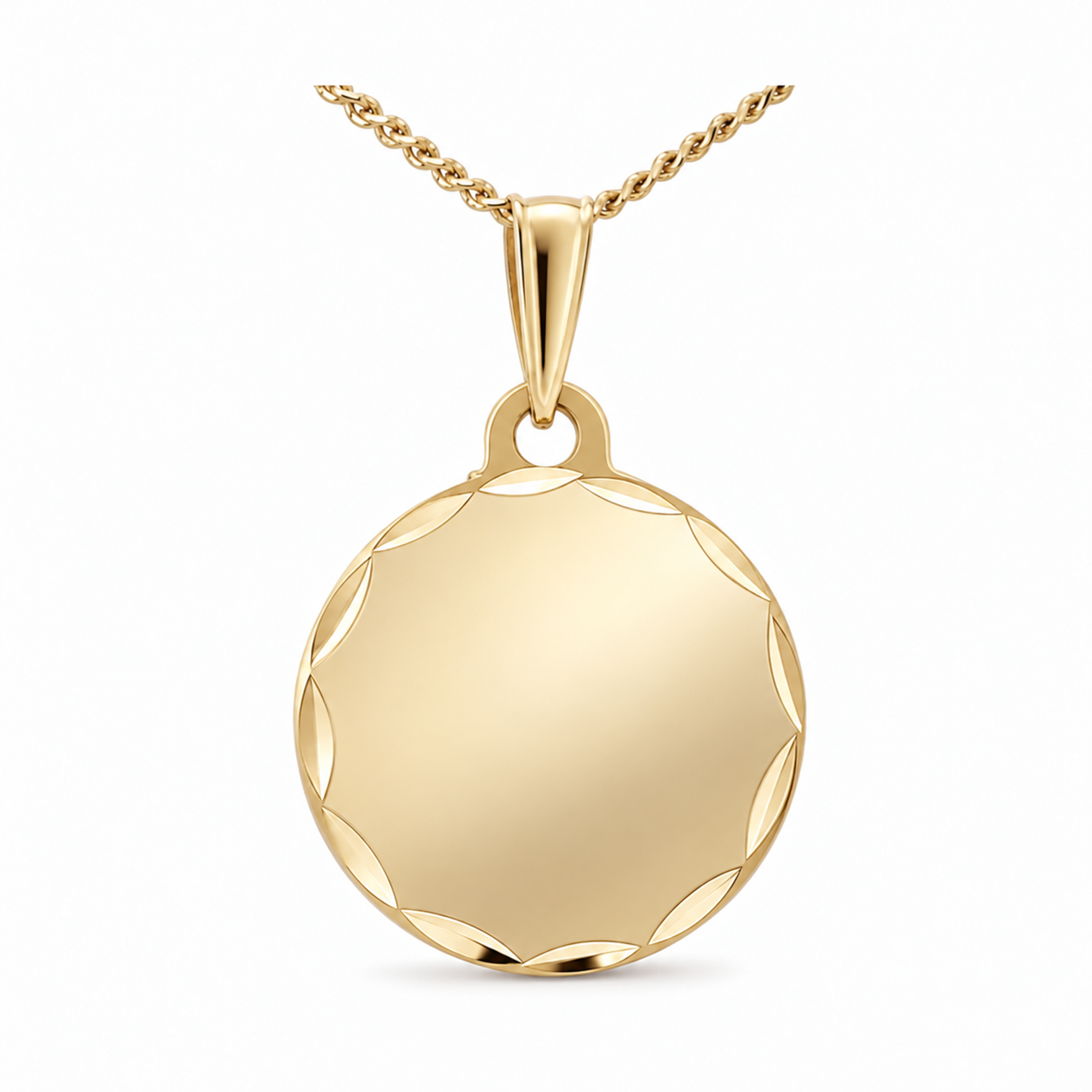 9ct Yellow Gold 16mm Disc Pendant