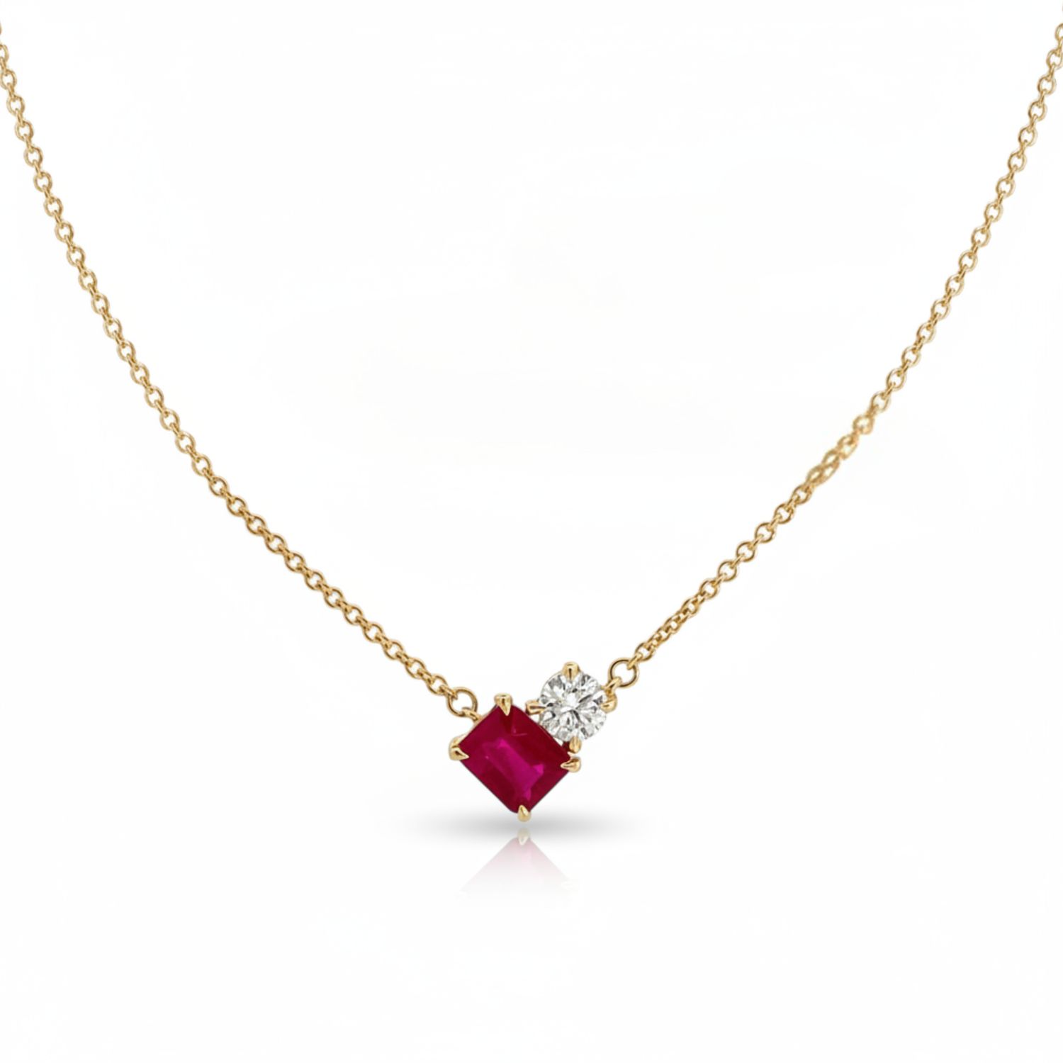18ct Ruby & Diamond Toi Et Moi Necklace 18ct Ruby & Diamond Toi Et Moi Necklace