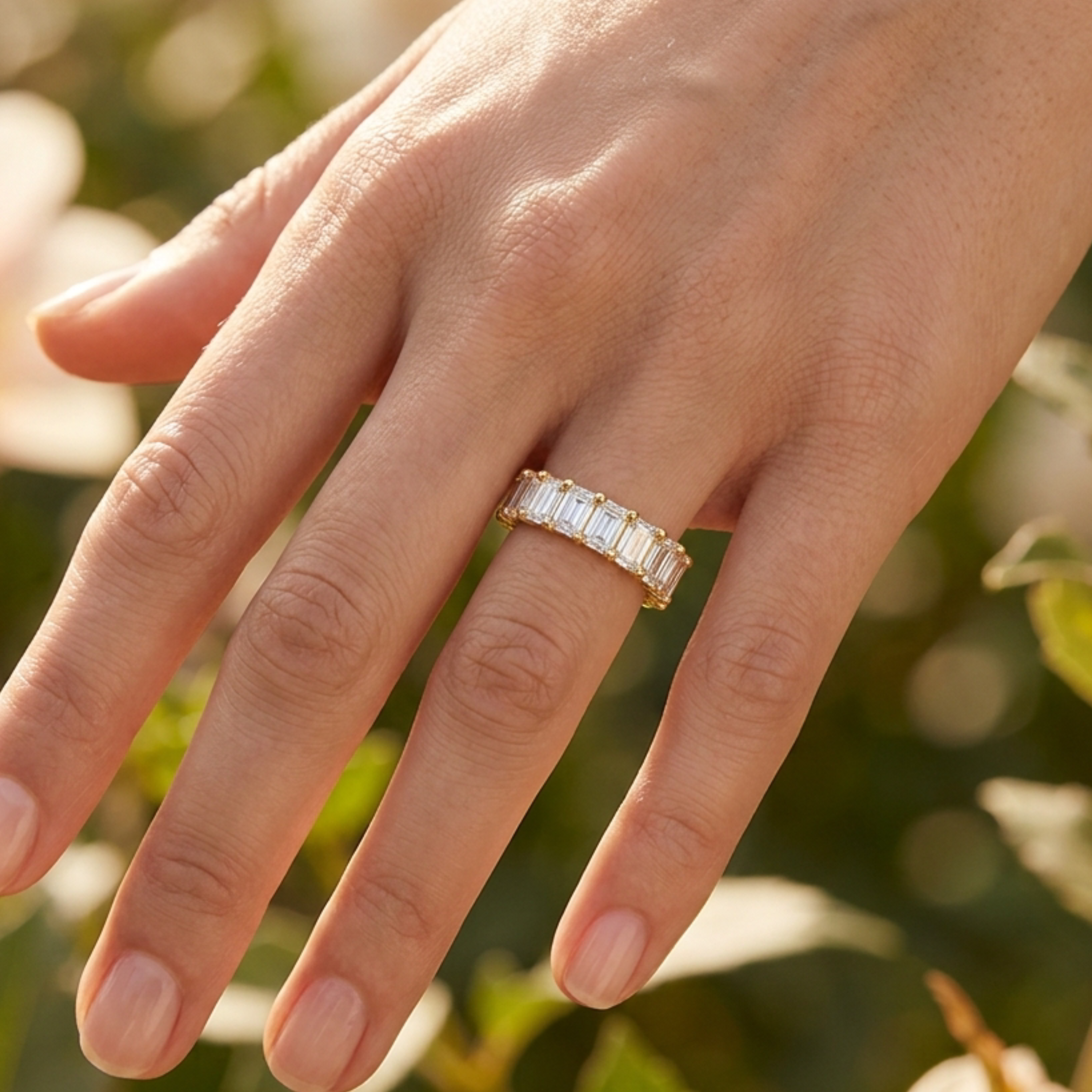 18ct Emerald Cut Diamond Ring