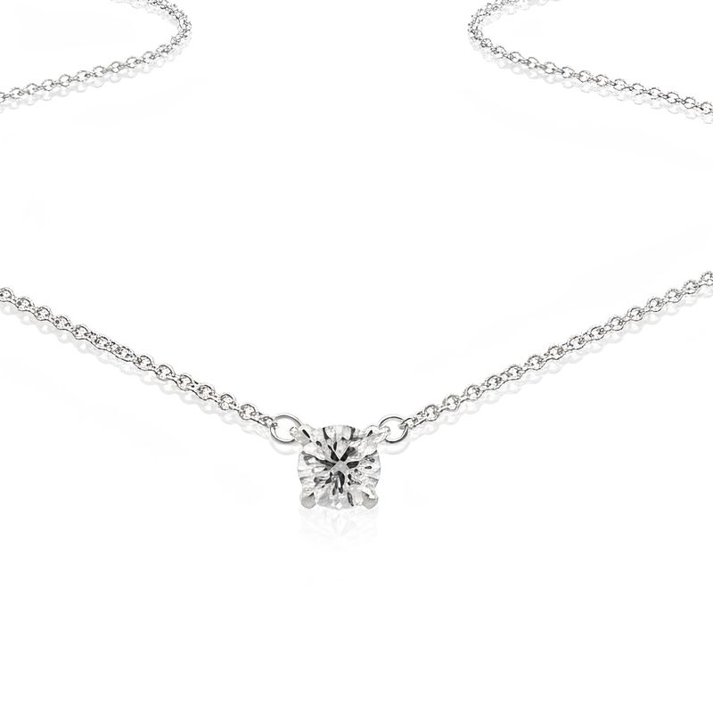 9ct White Gold Solitaire Diamond Pendant Necklace 9ct White Gold Solitaire Diamond Pendant Necklace
