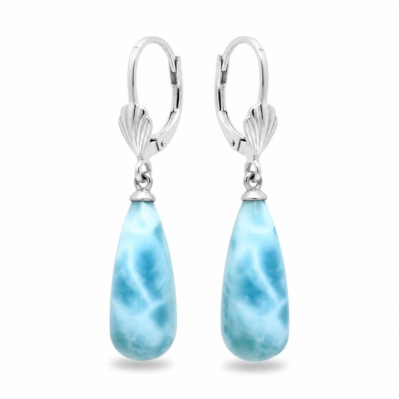 Sterling Silver Larimar Drop Earrings Sterling Silver Larimar Drop Earrings