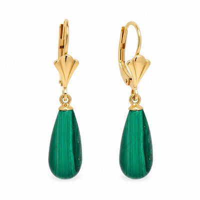 Malachite Drop Earrings Lever Backs Malachite Drop Earrings Lever Backs