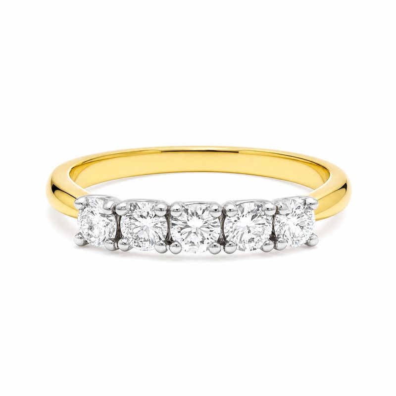 18ct Five Round Diamond Ring