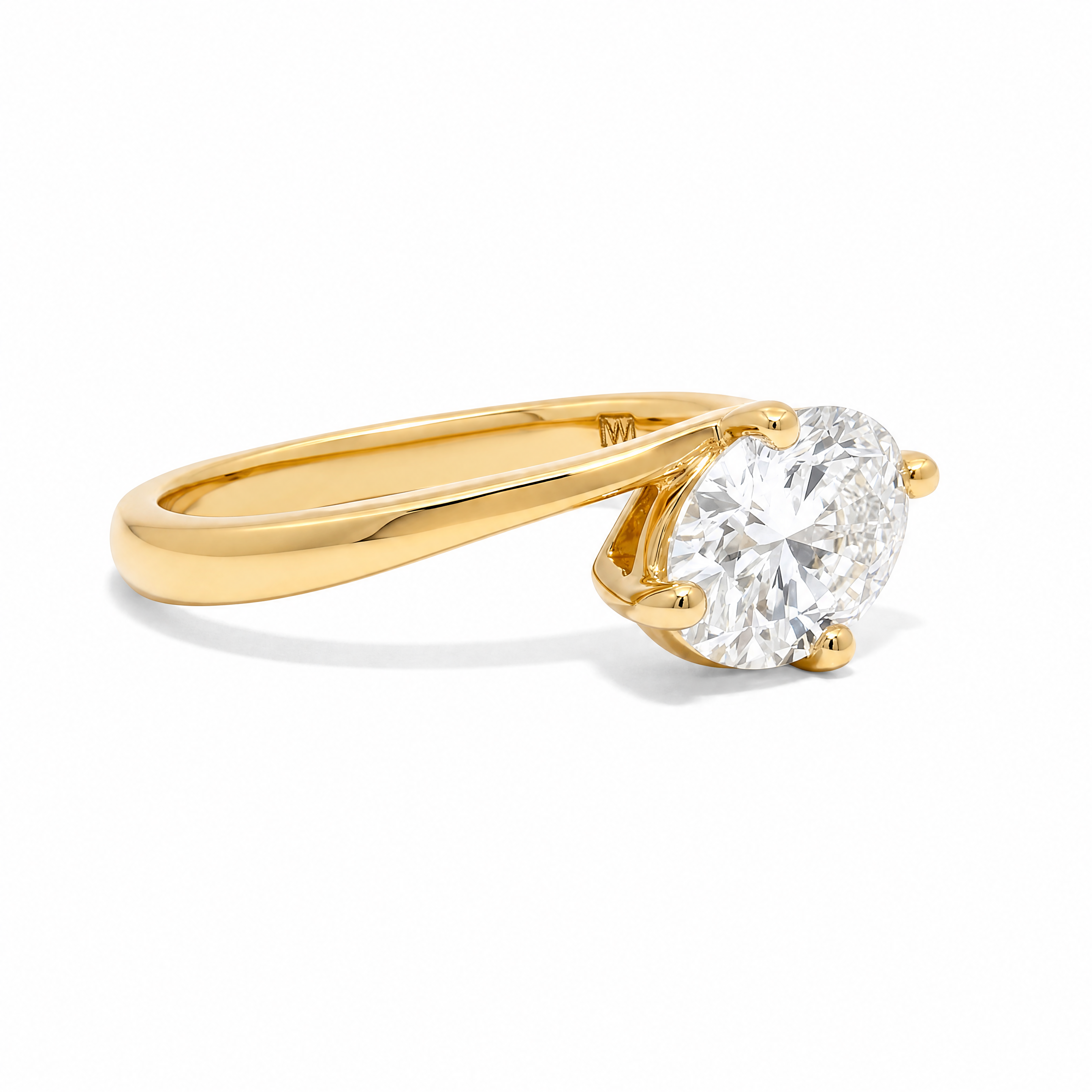 18ct Oval Solitaire Bypass Ring