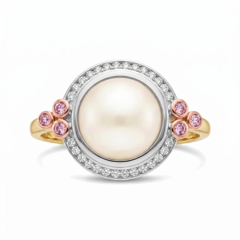Mabe Pearl & Argyle Pink Diamond Ring Mabe Pearl & Argyle Pink Diamond Ring