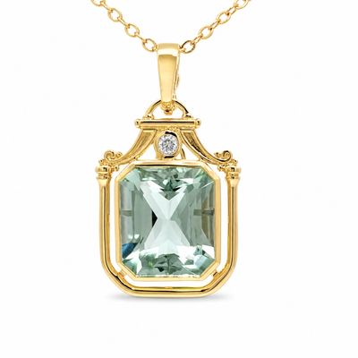 9ct Green Amethyst & Diamond Enhancer 9ct Green Amethyst & Diamond Enhancer