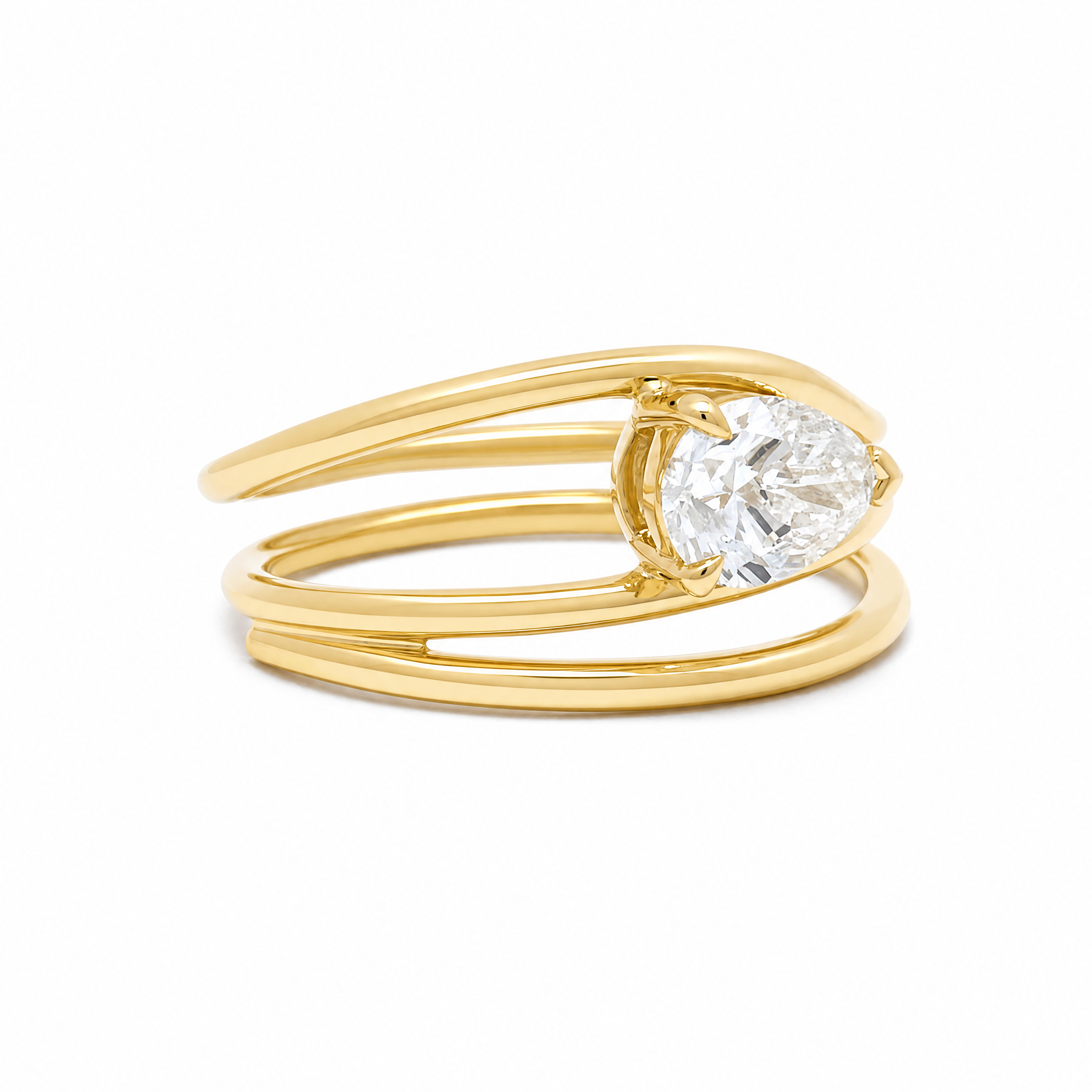 9ct Pear Cut Diamond Multi-Band Ring