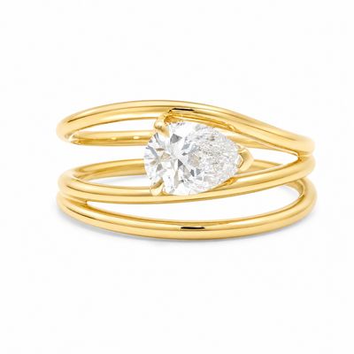 9ct Pear Cut Diamond Multi-Band Ring 9ct Pear Cut Diamond Multi-Band Ring