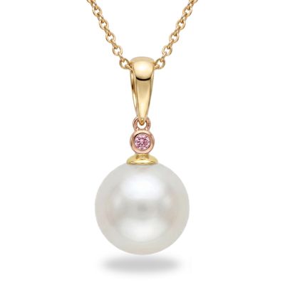 South Sea Pearl & Argyle Pink Diamond Pendant
