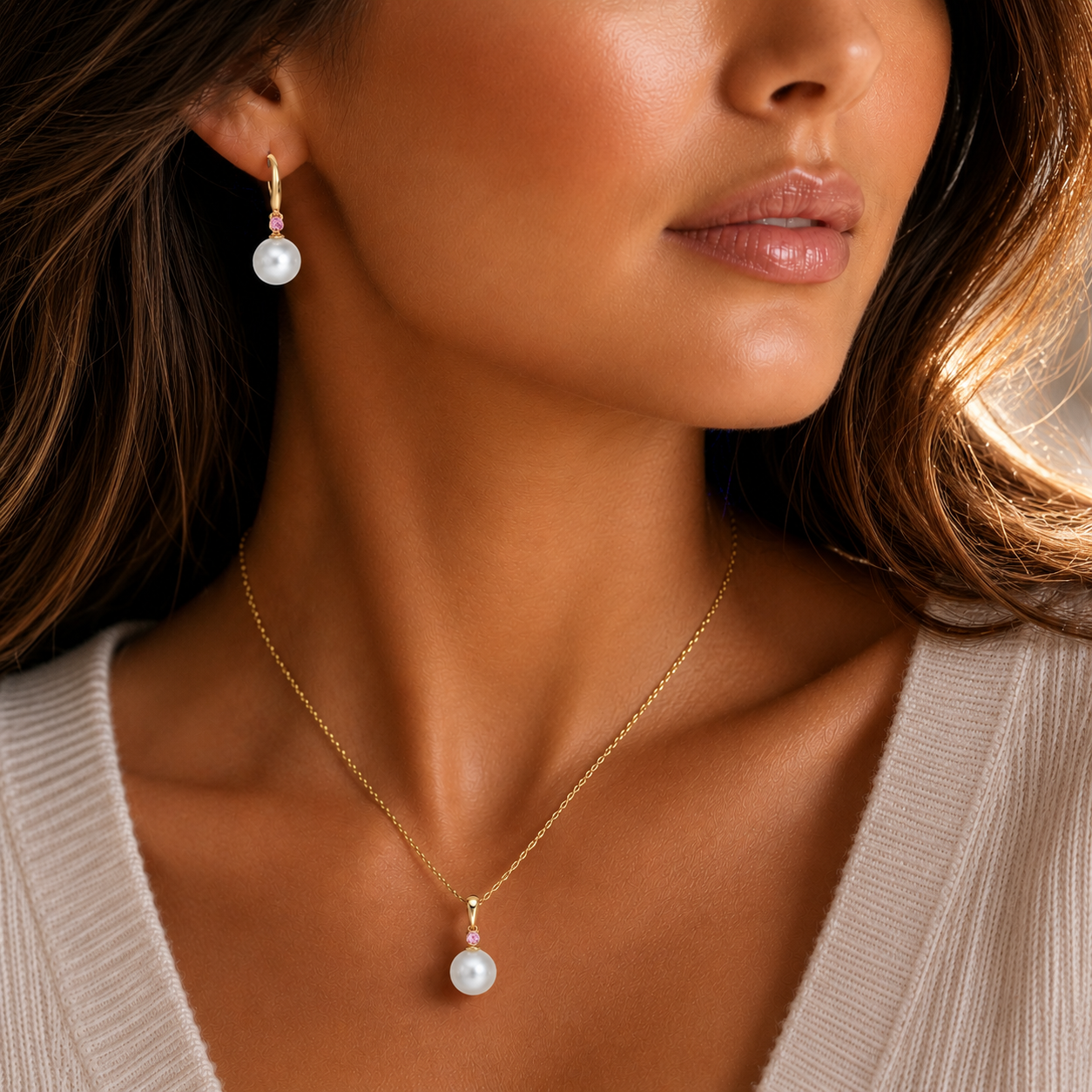 South Sea Pearl & Argyle Pink Diamond Pendant