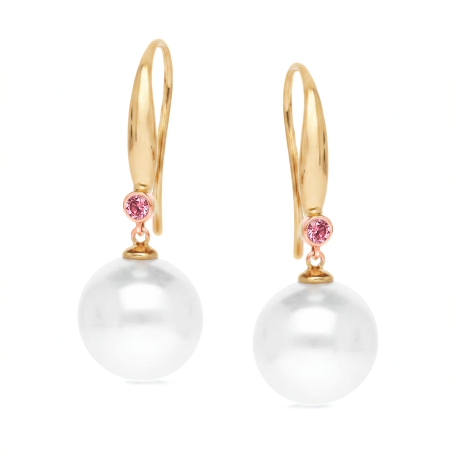 South Sea Pearl & Argyle Pink Diamond Earrings South Sea Pearl & Argyle Pink Diamond Earrings