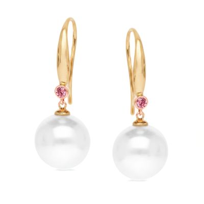 South Sea Pearl & Argyle Pink Diamond Earrings