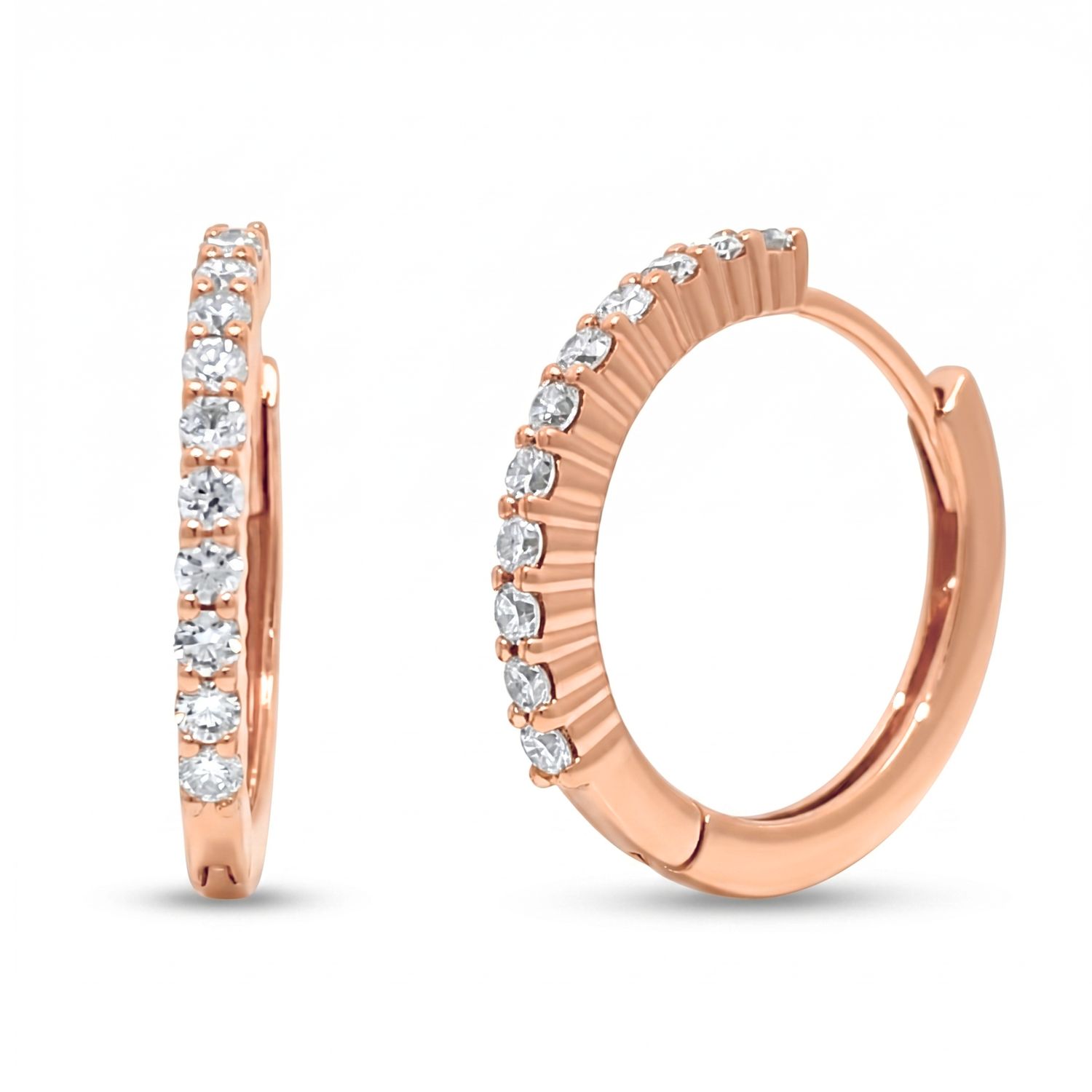 9ct Rose Diamond Huggie Earrings (0.33ct) 9ct Rose Diamond Huggie Earrings (0.33ct)