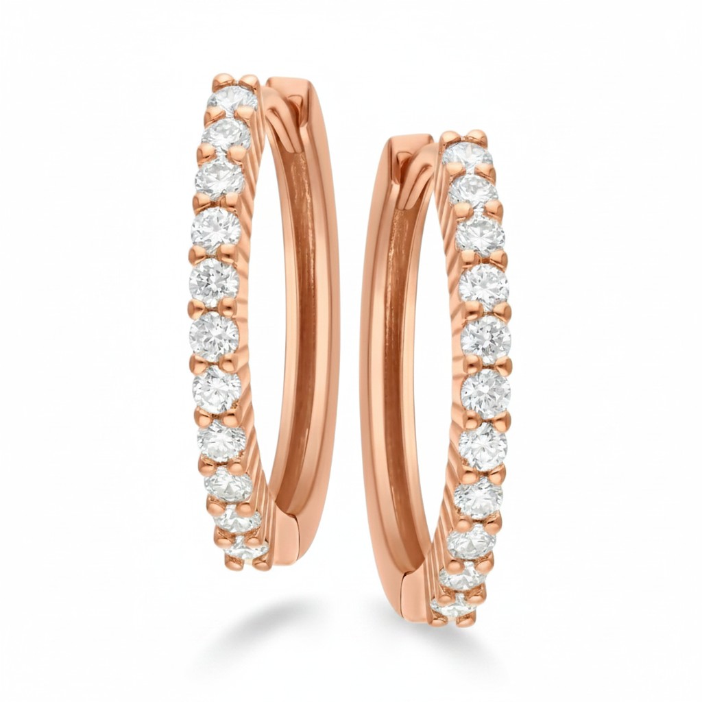 9ct Rose Diamond Huggie Earrings (0.33ct)