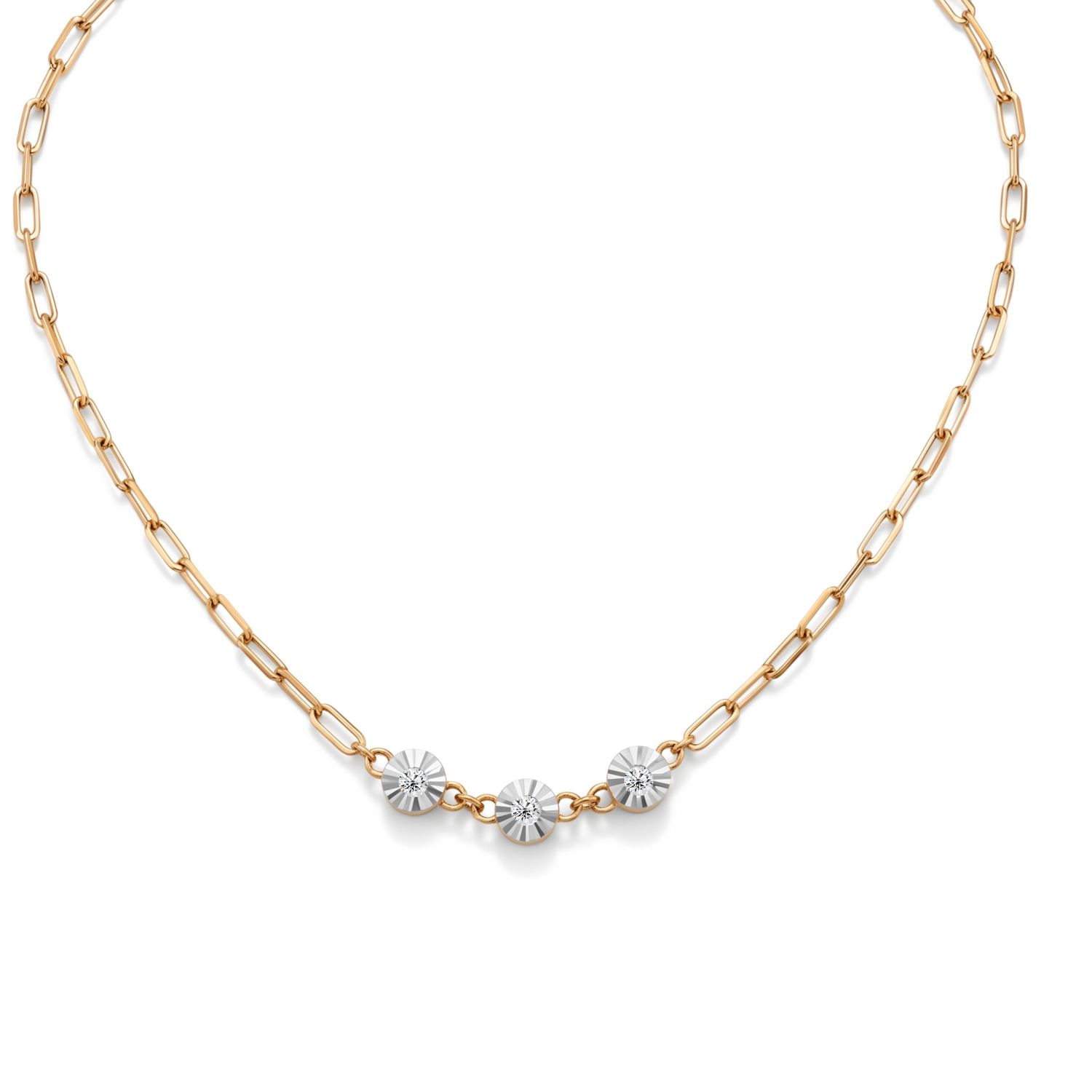 9ct  Elara Diamond Paper Link Necklace
