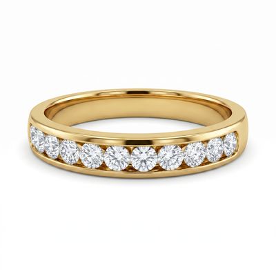 18ct Gold Round Diamond Channel Set Ring