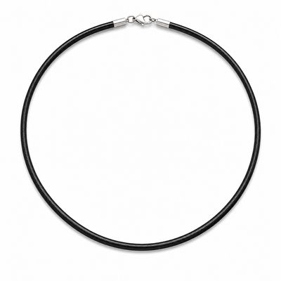 Black Leather 3mm Necklace 45cm