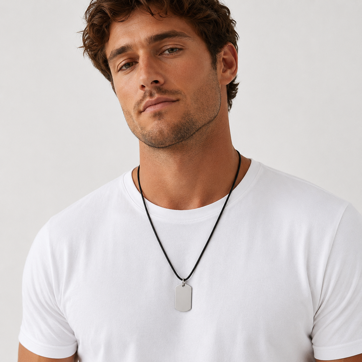 Black Leather 3mm Necklace 45cm