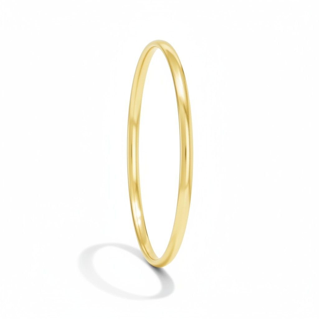 9ct Yellow Gold Silver Filled Half Round Oval Bangle 9ct Yellow Gold Silver Filled Half Round Oval Bangle