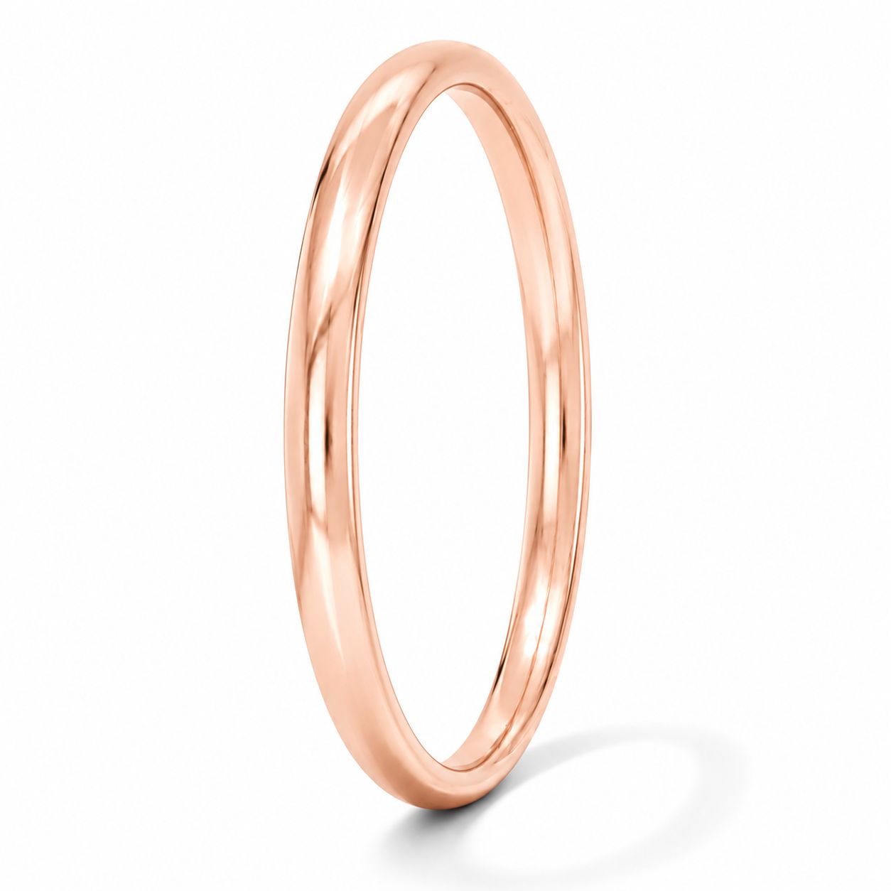 9ct Rose Gold Silver Filled 7.5mm Oval Bangle
