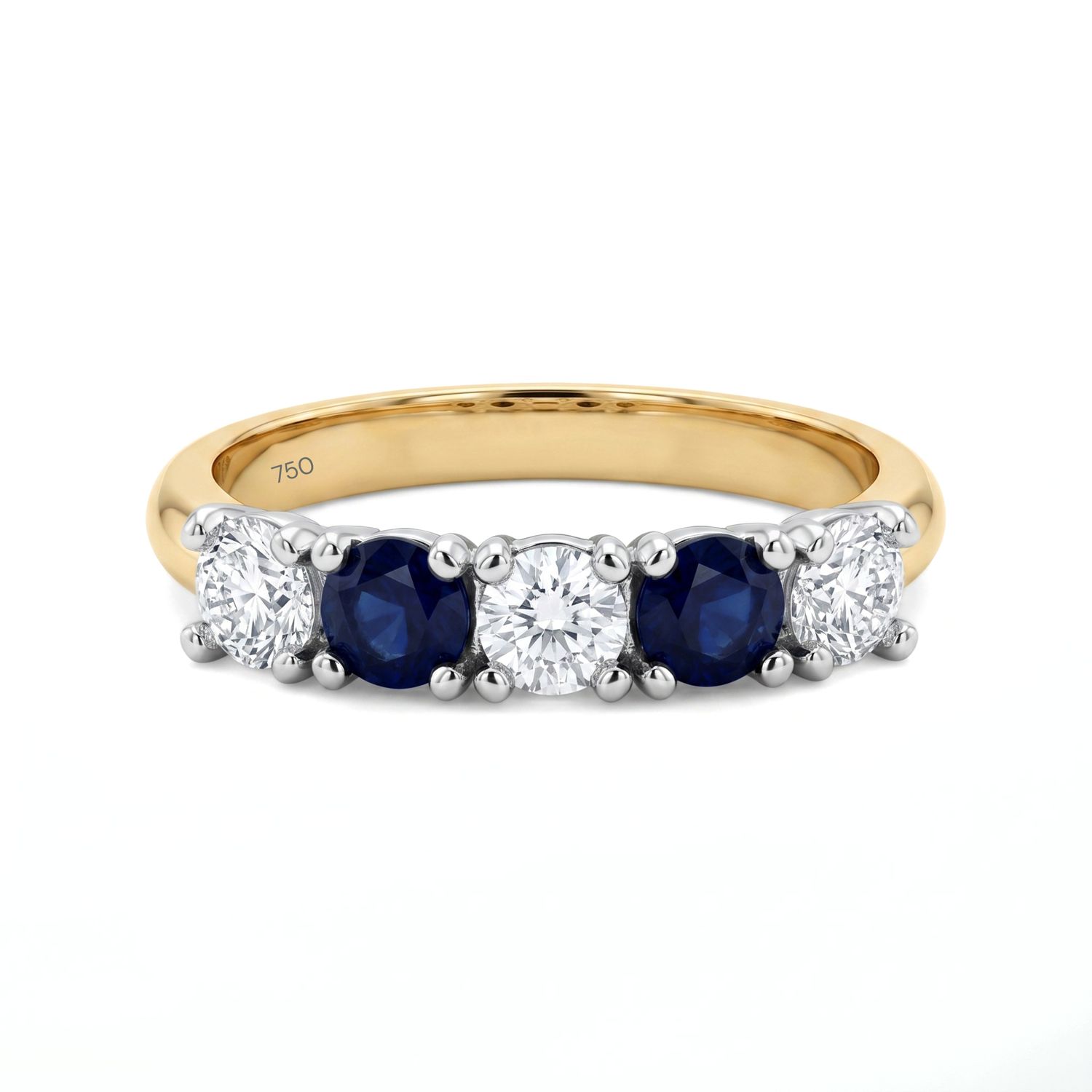 18ct Australian Sapphire & Diamond Anniversary Ring
