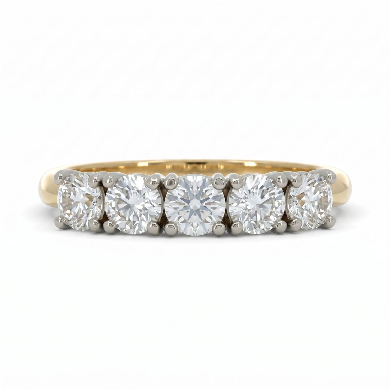 18ct 2-tone Five Diamond Anniversary Ring