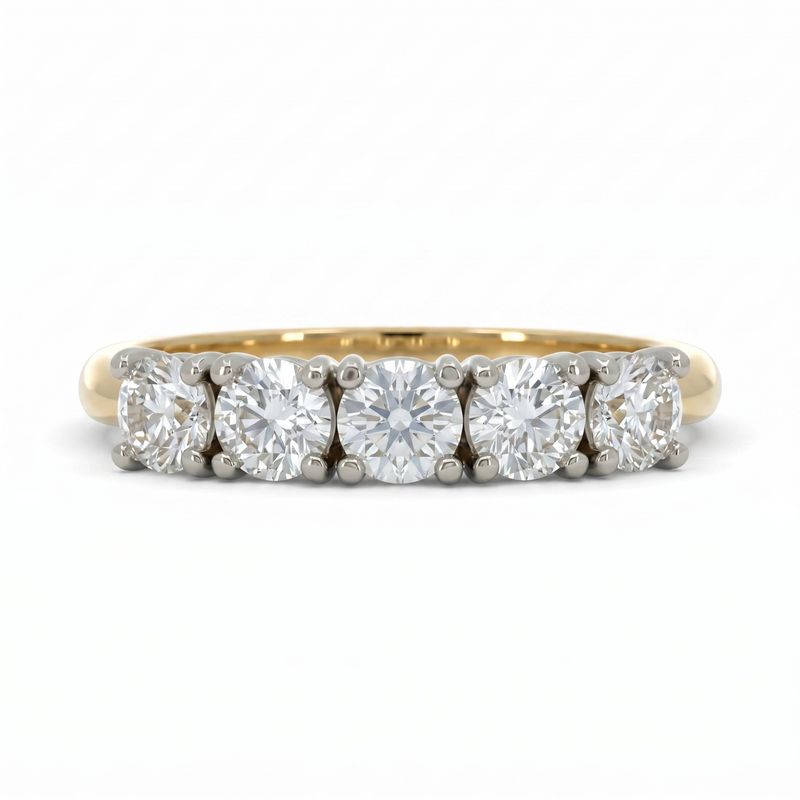 18ct 2-Tone Five Diamond Anniversary Ring