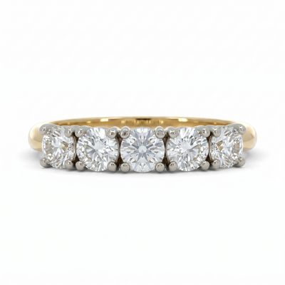 18ct 2-Tone Five Diamond Anniversary Ring 18ct 2-Tone Five Diamond Anniversary Ring