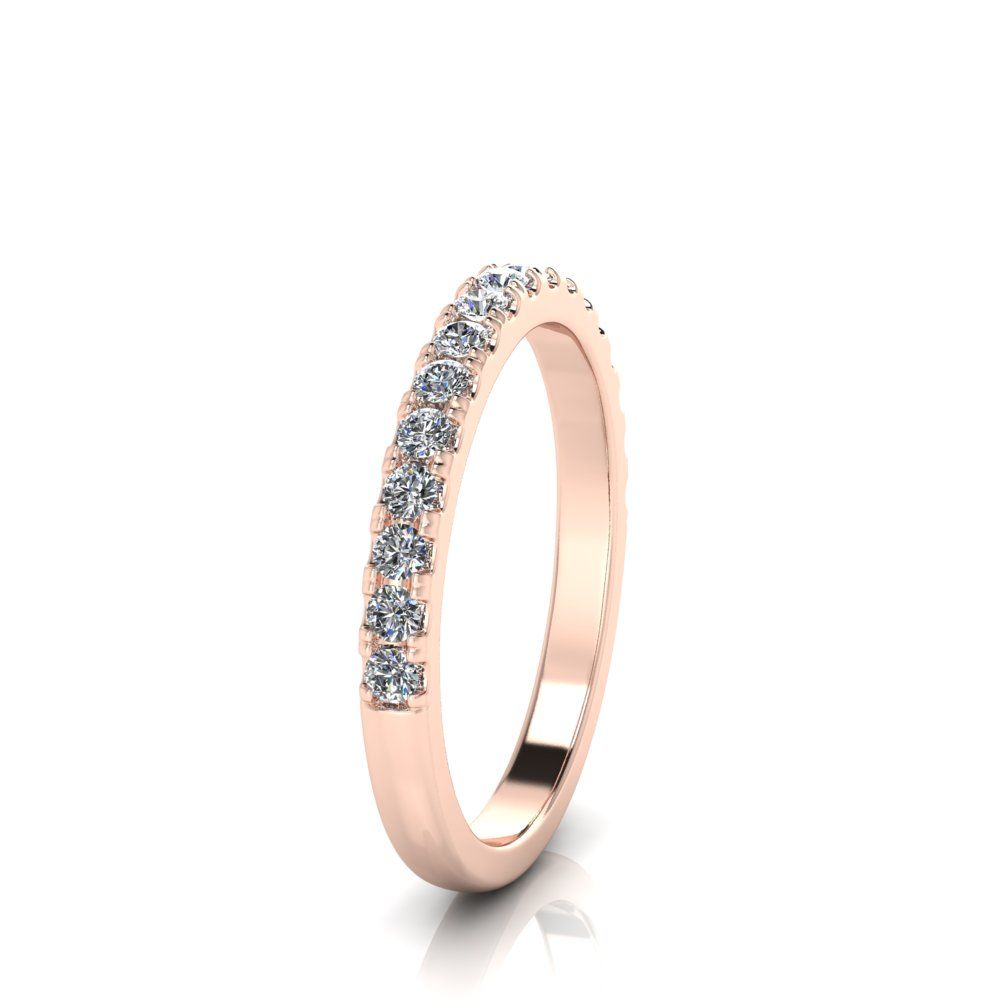 18R Split Claw LAB Diamond Wedding Ring (17=0.34cts)