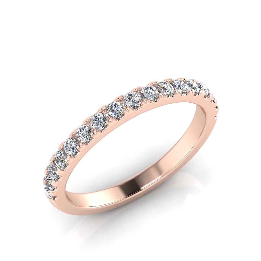 18R Split Claw LAB Diamond Wedding Ring (17=0.34cts)