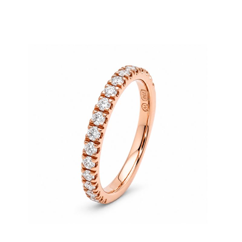 18R Split Claw LAB Diamond Wedding Ring (17=0.34cts)