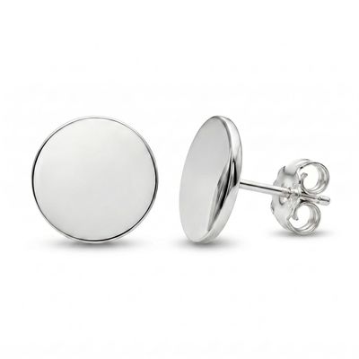 Sterling Silver 10mm Flat Disc Studs Sterling Silver 10mm Flat Disc Studs