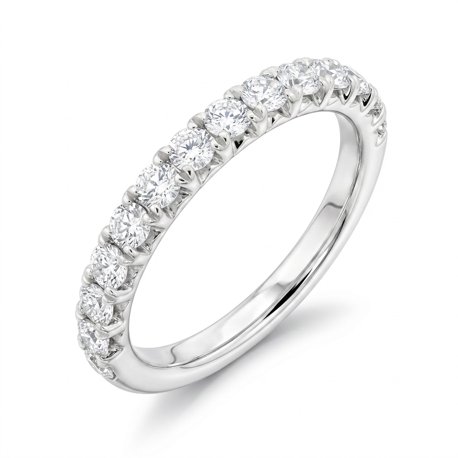 9ct Gold Mined Diamond Claw Set Wedding Ring
