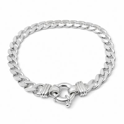 Sterling Silver Solid Bevelled Curb Euro Bracelet Sterling Silver Solid Bevelled Curb Euro Bracelet
